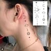 1 Sheet Crescent Sun Chain Temporary Tattoos For Women Hands Neck, Fake Tattoo Stickers Waterproof Long Lasting Realistic Tatoos
