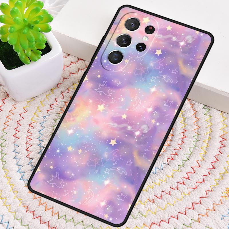 Moon Stars Pastel Silicone Phone Case For Samsung Galaxy Note 10 Pro S26 S25 S24 S23 S22 S21 Plus S25Ultra Capa Cover