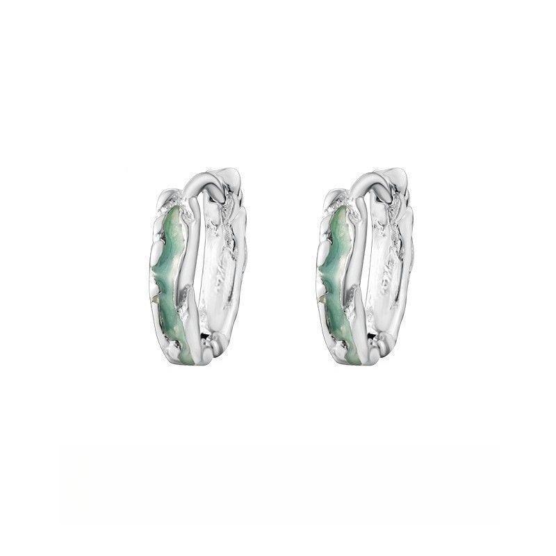 

Personalized Irregular Mint Green Oil Drop Earrings Senior Sense Ear Buckle Ear Clip Niche Design Earrings Affordable Dainty Earrings Daily Wear