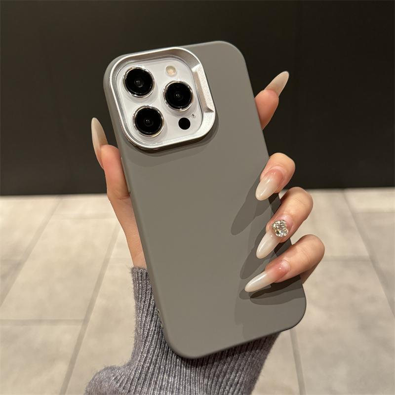 Luxury Liquid Silicone Soft Plain Phone Case For iPhone 16 15 14 Plus 13 12 11 Pro Max 2 IN 1 Matte Bumper Shockproof Cover