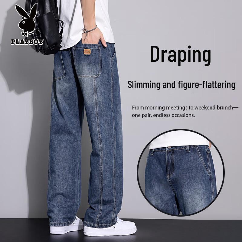PLAYBOY Men s Classic Straight Leg Jeans 32