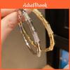 Nuovo Bracciale in Rame Placcato Zircone Stile Cinese Bambù con Design Elegante per Appassionati di Moda