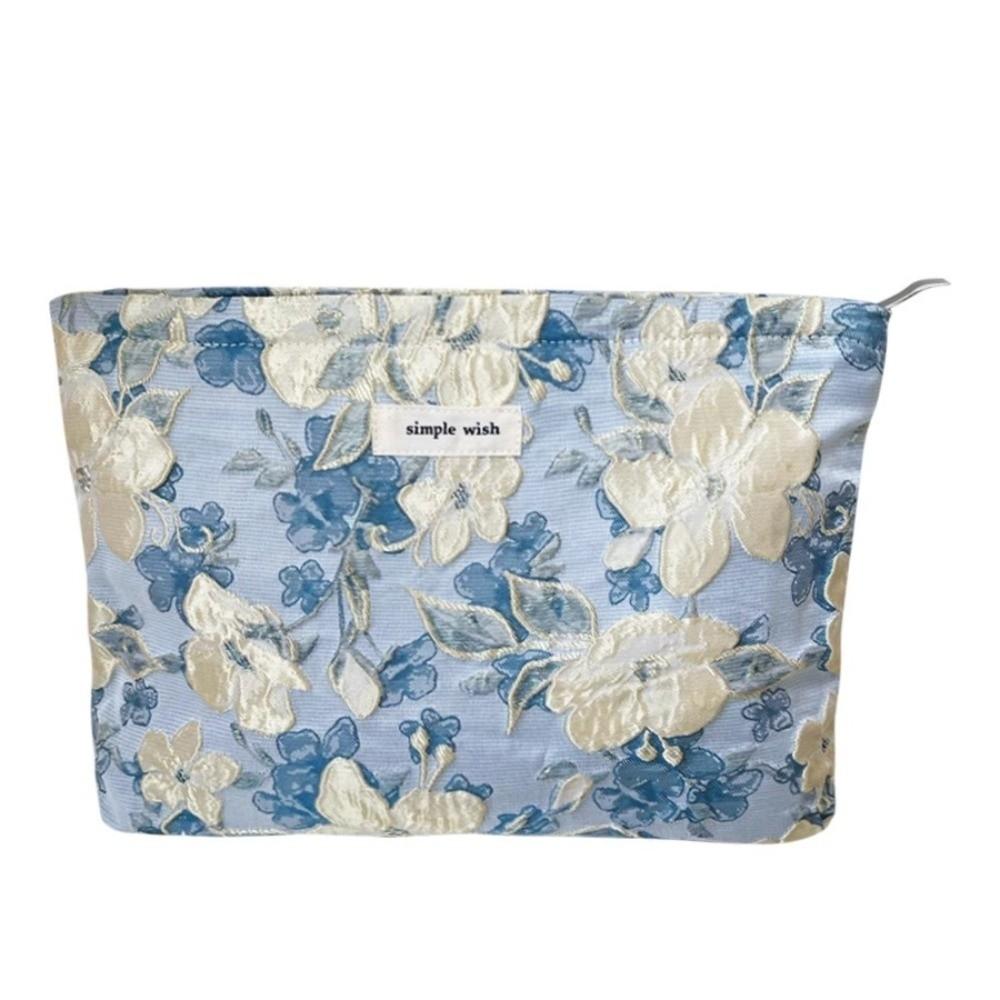 Fashion Print Cosmetic Bag Floral Print Large Capacity Makeup Bag Toiletry Pouch Travel Essentials Organizer Makeup Bag