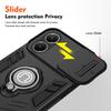 Hybrid Armor Shockproof Case For Xiaomi Poco X7 Pro Sliding Window Metal Ring Holder TPU Frame Hard Plastic Phone Cover Fundas