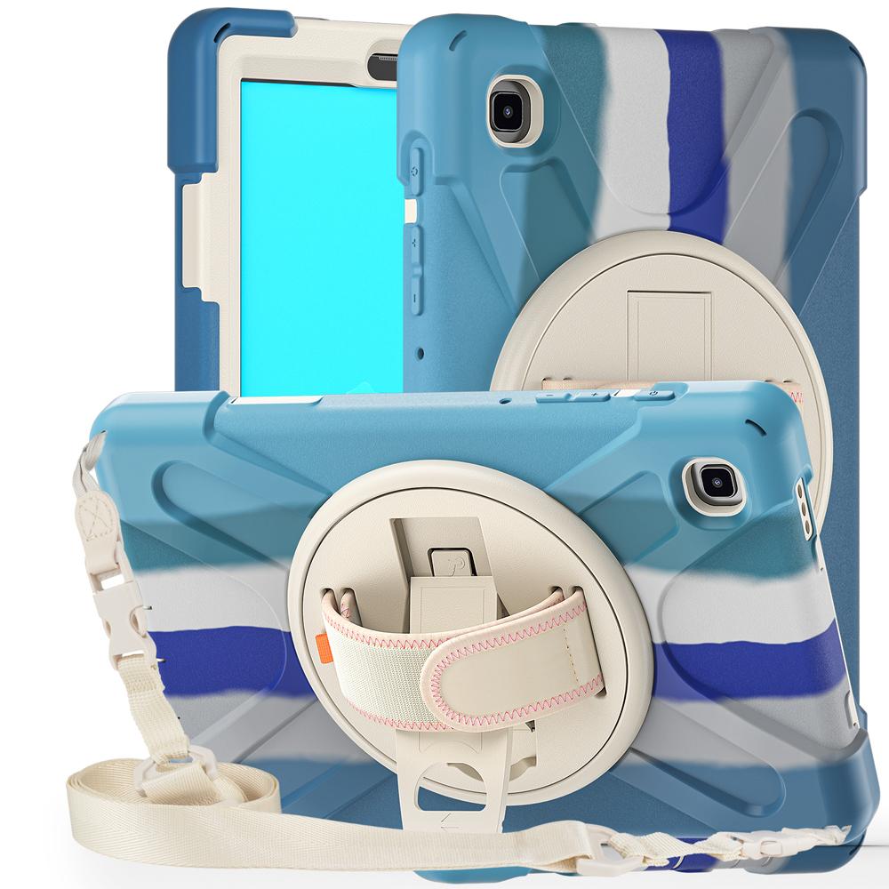 Tablet Cases for 8.7'' Samsung Galaxy Tab A7 Lite Case T225/T220/T227 Cover Rotate Hand Strap PC+Silicone Stand Shell
