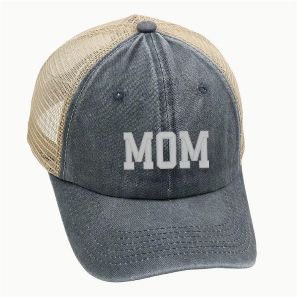 Visors DAD MOM Baseball Hats Mesh Net Sunscreen Hats Washed Distressed Faded Cap  for Man Women