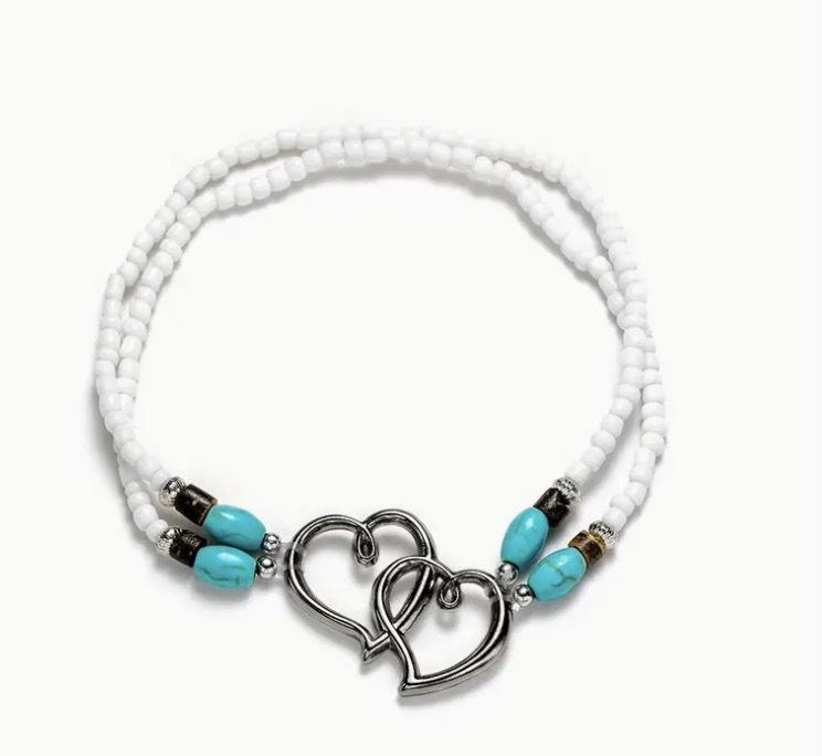 Fashion beach wind turtle starfish bracelet female bohemian beaded scallop pearl turquoise children's anklet