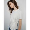 Chuyu Women's Twist Knot Irregular Round Neck Short Sleeve T-Shirt