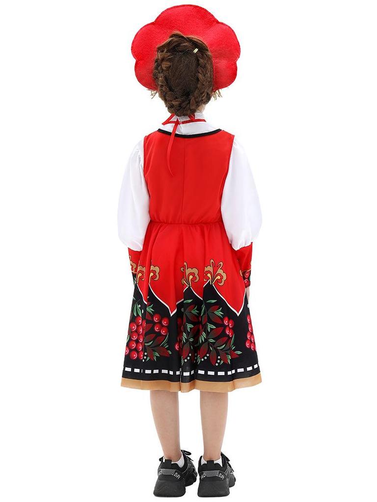 Russian Ethnic Children's Halloween Costume for Stage Performance