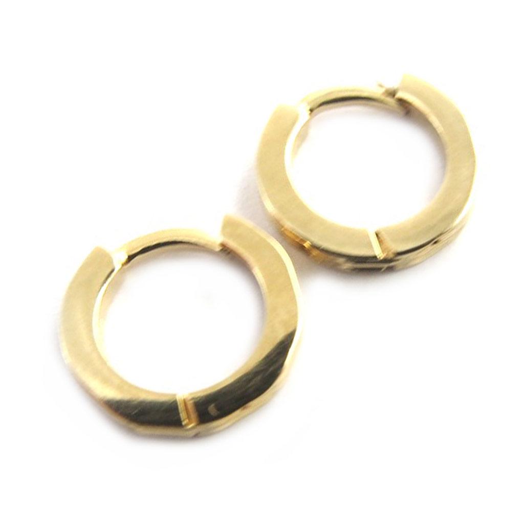 Les Trésors De Lily [M8706] - Gold Plated Hoop Earrings 'Choreography' - 11 Mm 3 Mm