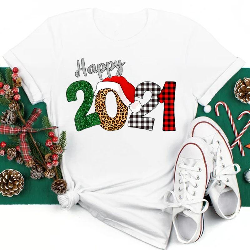 Women's Christmas Collection Printed Plus Size Trendy Letter Pure Cotton Short Sleeved T-Shirts Women’s