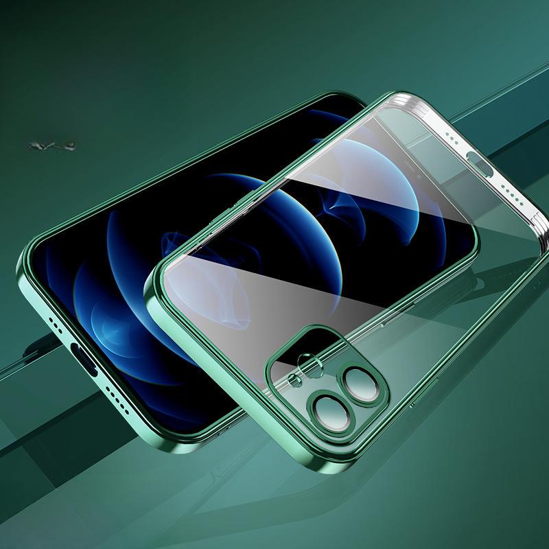 Applicable To IPhone16Promax Electroplated Lens Film Mobile Phone Case Soft Apple 15 Transparent Anti-fall Full Cover Protective Case