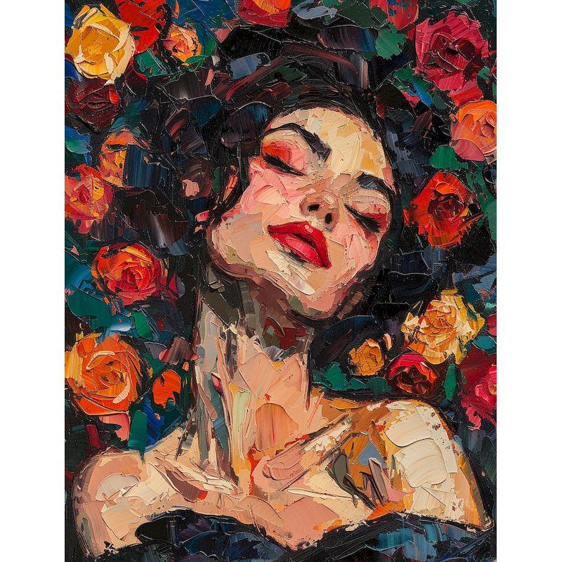 

GATYZTORY Oil Painting By Numbers Flowers Girl Hand Painted Art On Canvas DIY Pictures By Number Figure Painting Kits Home Decor 30x20cm no frame