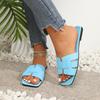 Fashion Women's Slippers Summer Roman Leisure Flat Slipper Square Head Toe Outdoor Beach Women's Slippers Sandalias De Mujer Verano 2025