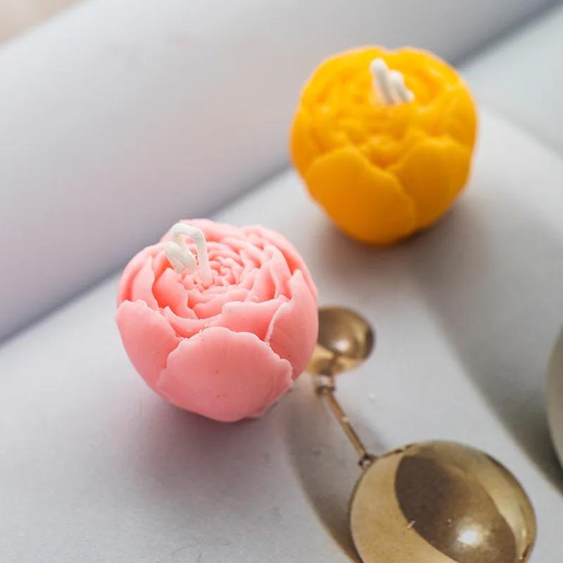 Nový 3D kruhový květ růže Silikonová forma na svíčku s jedním otvorem Bud Ručně vyráběné formy na výrobu mýdlových svíček Dárky pro domácí dekorace