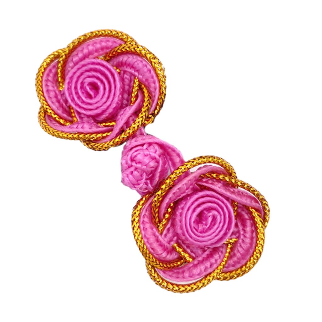 Cheongsam Frog Buttons Rose Closure Sewing Fasteners for Sweater Coat Cheongsam Traditional Handcraft Accessories