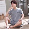 Men Pajamas Set Summer Short-sleeves Sleepwear Casual Cotton Sleepwear  Men Nightwear Shorts Pyjama Homme