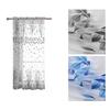 2pcs Leaves Printed Translucent Gauze Curtain Home Curtain