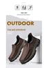 Men's Four Seasons Leather Slip-On Loafers: Thick Sole, Wear-Resistant, Casual Outdoor Shoes