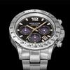 Angel Clover LUCE SOLAR Men's Metal Belt NLUS44SSV-PBK Wrist Watch