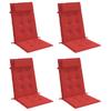 High Back Chair Cushions 4 Pcs Red Oxford Fabric