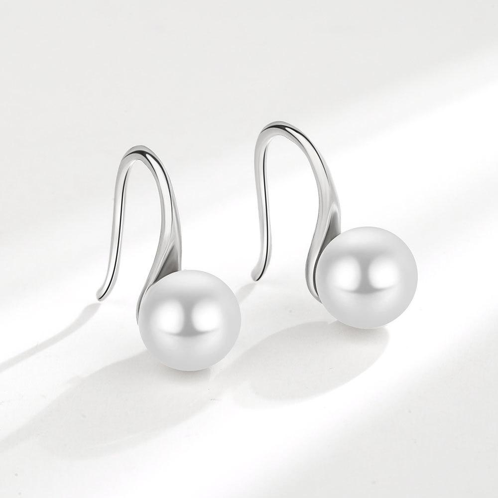 Elegant High Freshwater Pearl Earrings Simple Temperament High Heel Shape Ear Hooks Fashion Jewelry For Women