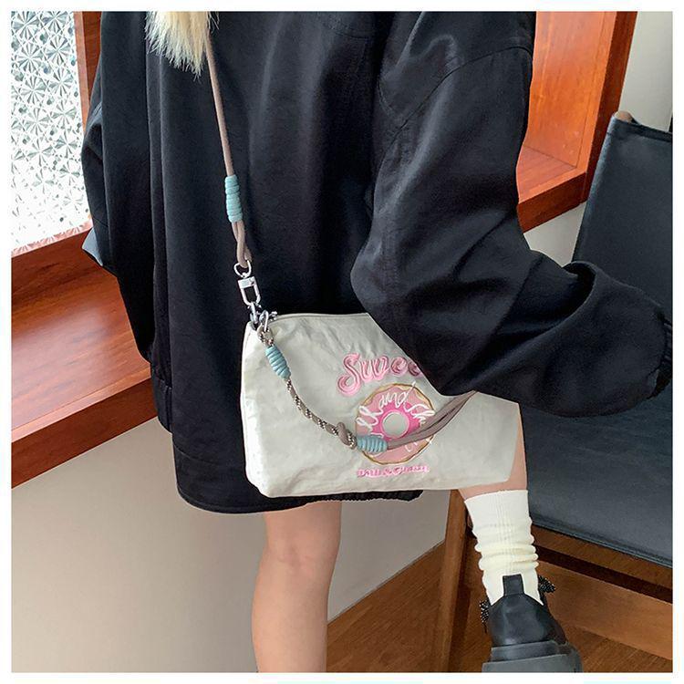 2025 Japanese Embroidery Canvas Crossbody Bag - Gao Yuanyuan Style, Cute Women’s Shoulder Handbag