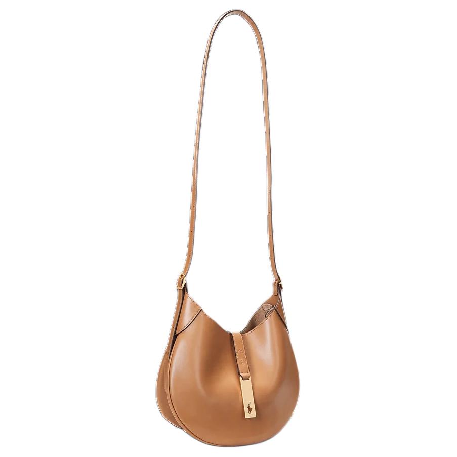 Polo Ralph Lauren Polo ID Metal Hardware Iconic Pony Hollow Pattern Leather Handbag Small Women Handbags Brown Yellow WAPOBAG02V20128