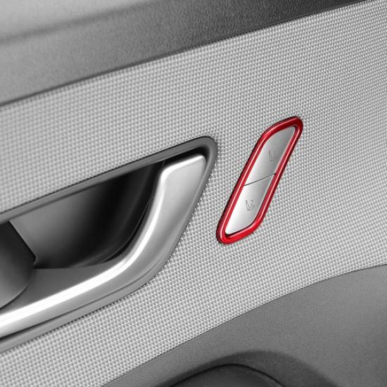 Carbon Fiber Seat Memory Switch Button Frame Cover Trim For Hyundai Kona 24 2025 красный