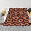 Happy Halloween Blankets Pumpkin Cartoon Flannel Throw Blanket Bedroom Sofa Printed Lightweight Bedspread