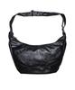 Milk Wave Underline Leather Hobo Crossbody Bag [Black]