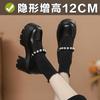 Leather spring and summer new inner height increase Mary pearl shoes women's high heels single shoes small size 3233 white versatile round head