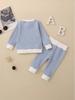 Set T-shirt a maniche lunghe a righe multicolore unisex e pantaloni per neonato/bambino YT2407