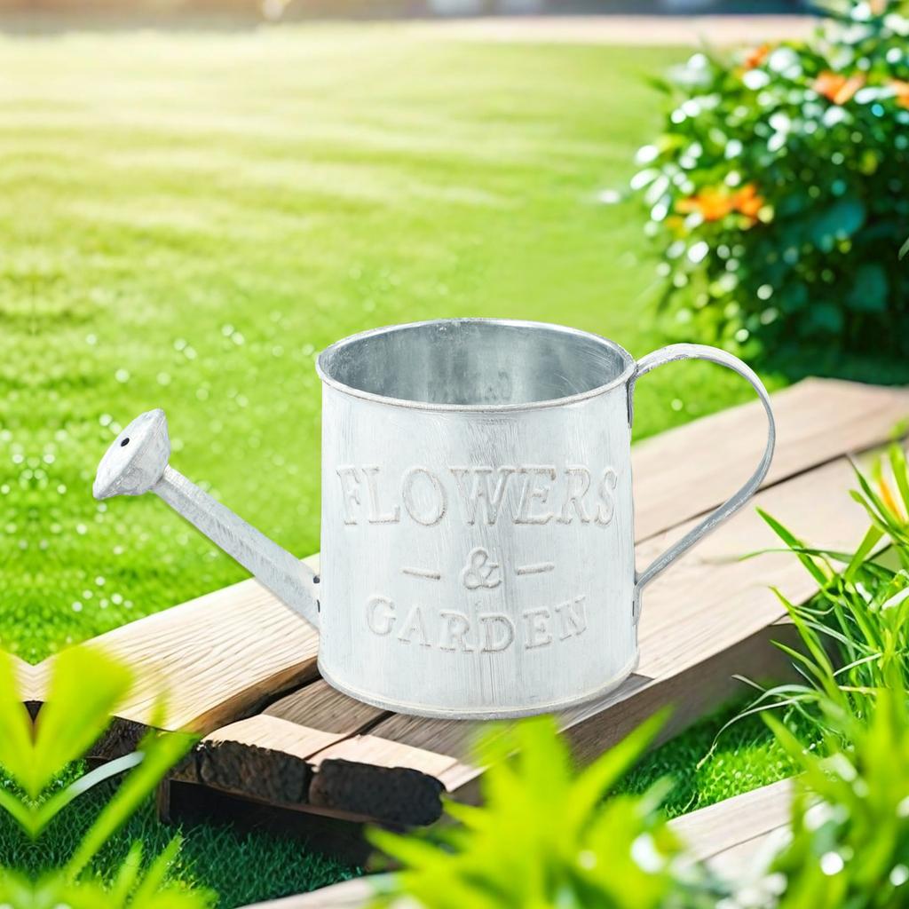 Iron Vintage Design Watering Can Flower Pots Garden Decor