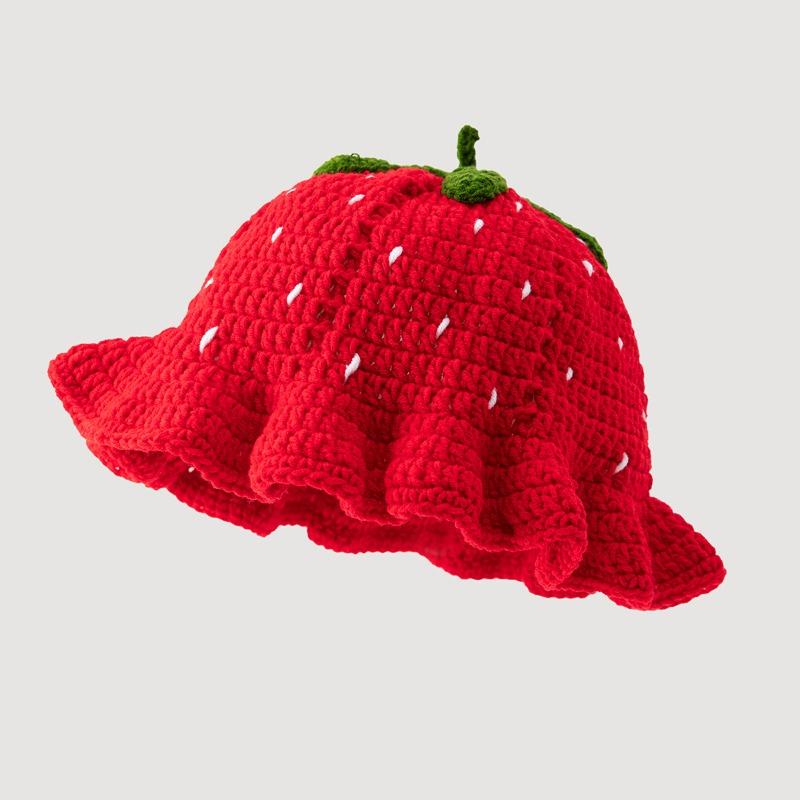 Women Knitted Hats New Cartoon Cute Handcrafted Animal Bucket Hats Autumn Winter 2025 Women's Warm Cold-proof Thicken Caps