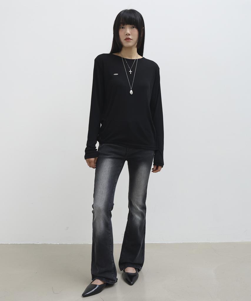 Millieonkoleu Soda Loose Fit Long Sleeve T-Shirt_Black