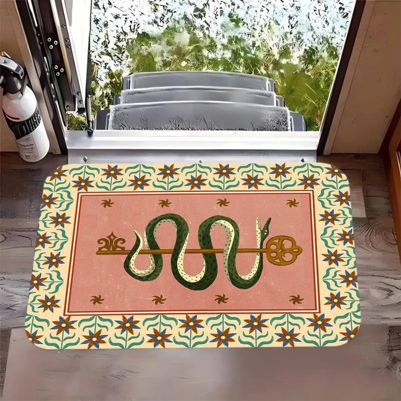 

Bohemian Carpet Mat Rug Vintage Moon Star Arrow Pattern Floor Mat Home Decoration Retro Style Doormat for Living Room Bedroom 40cm x 60cm