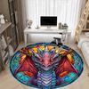 1 Stück Drachen-Buntglas-Büro-Runder Teppich, Unter Bürostühlen Schlafzimmer Wohnzimmer Heimdekoration, Raumdeko, In Verschiedenen Größen Erhältlich