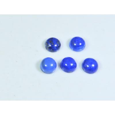 6MM Natural Lapis Lazuli Round Cabochon Loose Gemstone 5Pcs Lot 9Cts. A-499