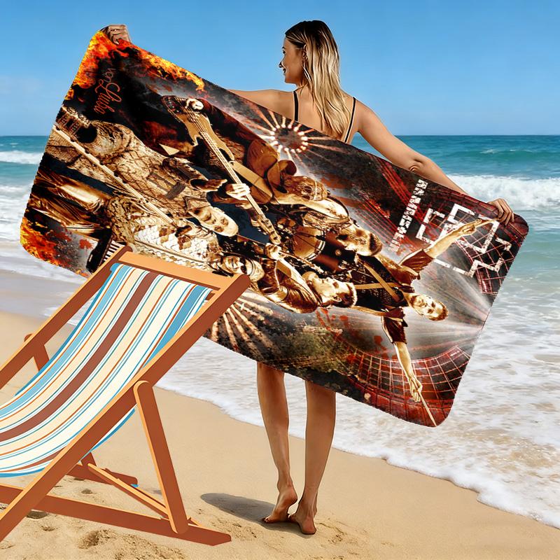 NDH Band R-Rammstein Print Strandtuch, Großes Weiches Schnelltrocknendes Handtuch für Strand Camping Schwimmen