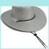Western Hat Cowboy Drawstring Wide Brim Outdoor Sun Protection Cap Breathability