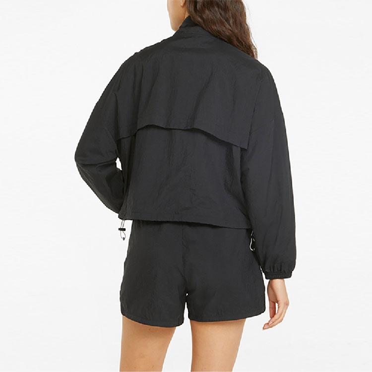 Puma Solid Color Casual Stand Collar Long Sleeve Jacket Women Jackets Black 536370-01