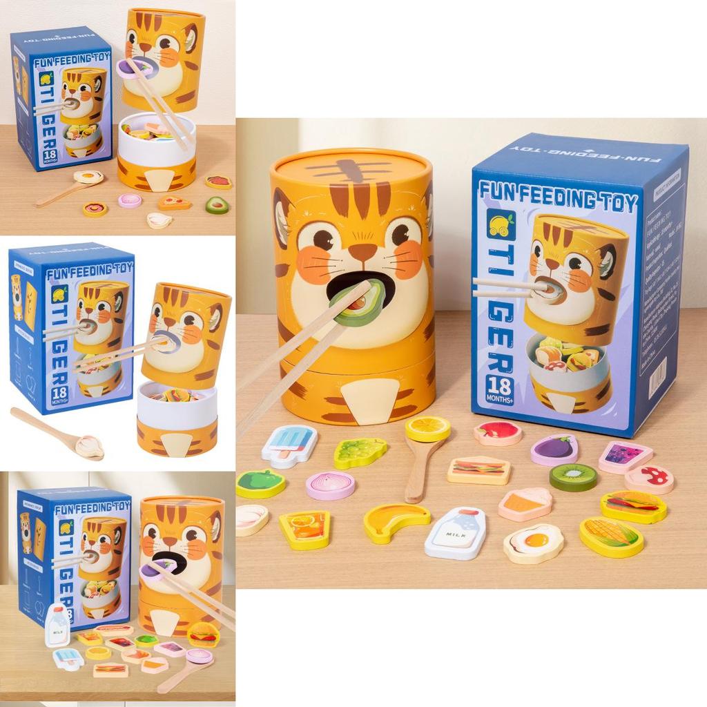 Wooden Feeding Game For Kids With Cognitive Development And Fine Motor Skills Practice For Preschool Learning