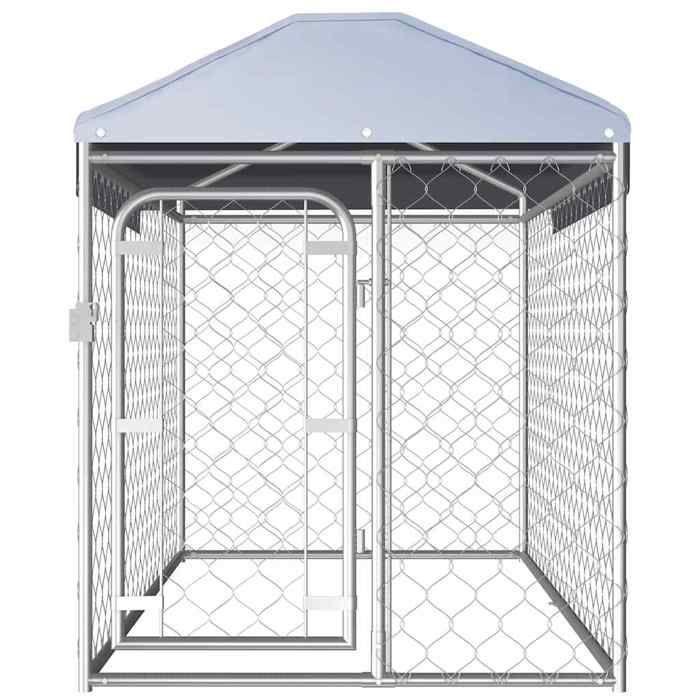 VidaXL Outdoor Kennel with Roof for Dogs 2x1x1.25 M Enclosure Cage Doghouse 144492