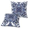 Fodera per Cuscino Quadrata Decorata Floreale Blu Mediterranea Siciliana 2 Pezzi Copricuscino Decorazione Cuscino Cuscino da Arredo Comfort per la Casa
