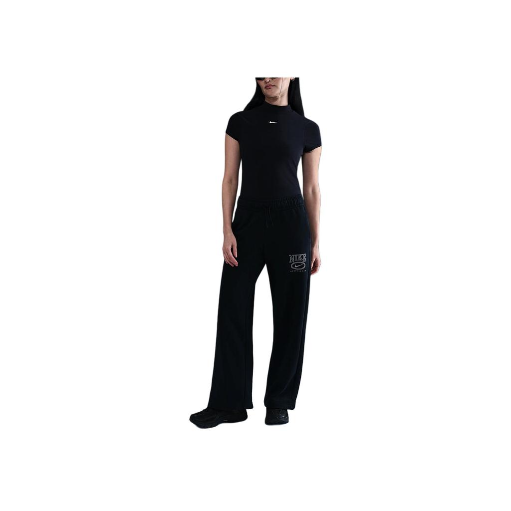 Nike Fashion Loose Straight Comfortable Knit Sports Pants Women bottoms Black HJ0870-010