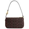 Coach Plaza 18 Brass Metal Hardware Faux Leather and Calfskin Shoulder Bag Small Women's Maple Brown