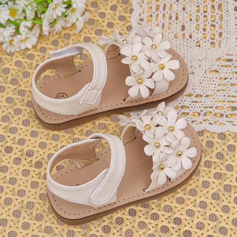 Girls' Floral Sandals Cute Princess Style Soft-Sole Sweet Shoes for Toddlers Cute Girls Shoes Casual Girls Shoes