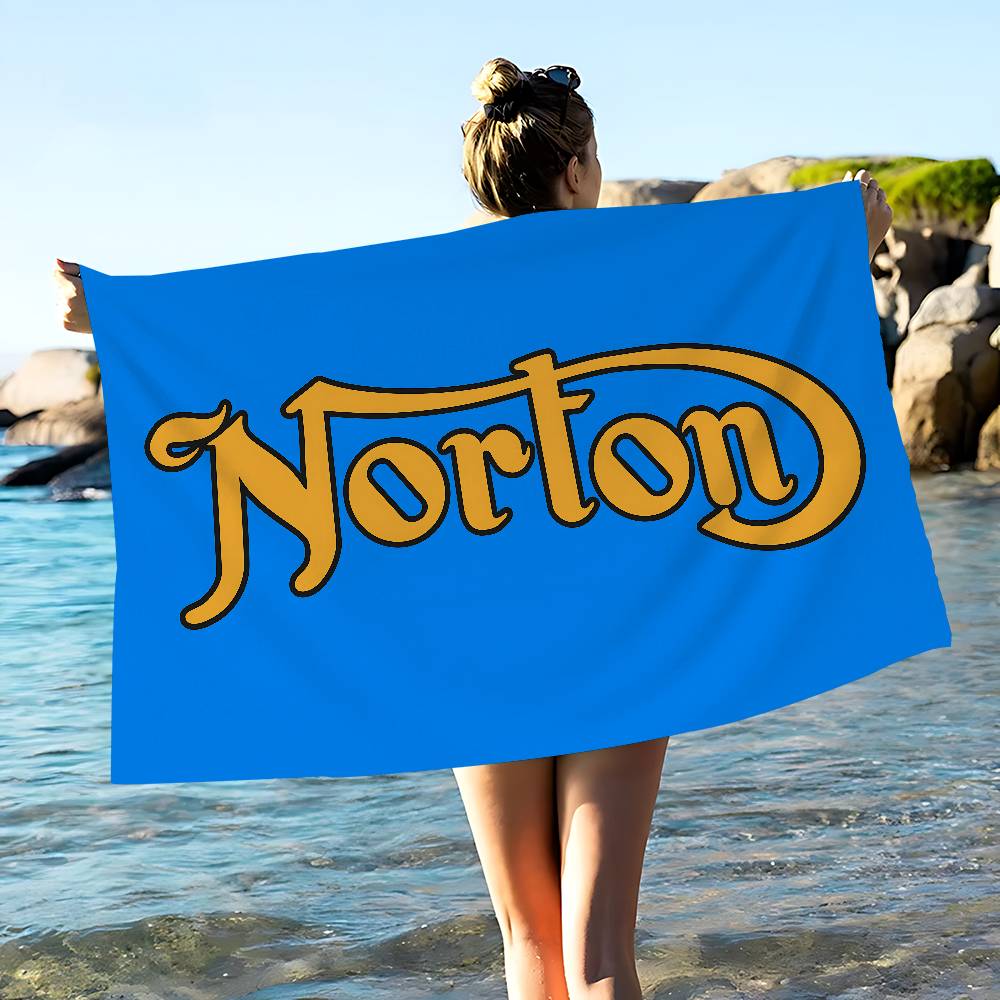N-NORTONS Motorcycle Microfiber Blanket Quick Drying Beach Towels Oversized Printing Super Absorbent Pool Towel Blanket