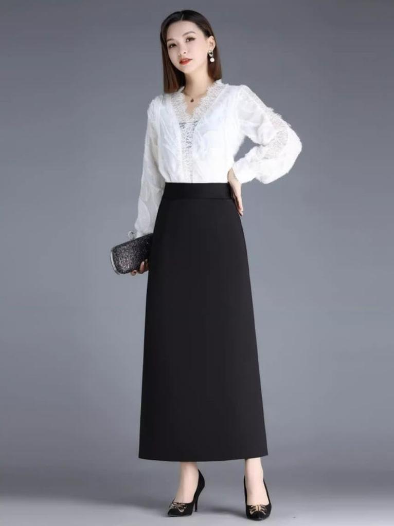 Syvent Tight Elegant Suit Plus Office Lady 12F322 Women's A-Line Skirt, High-Waisted, Mid-Length, Business, Skirt, Skirt, Office, Sizes, Commuting,